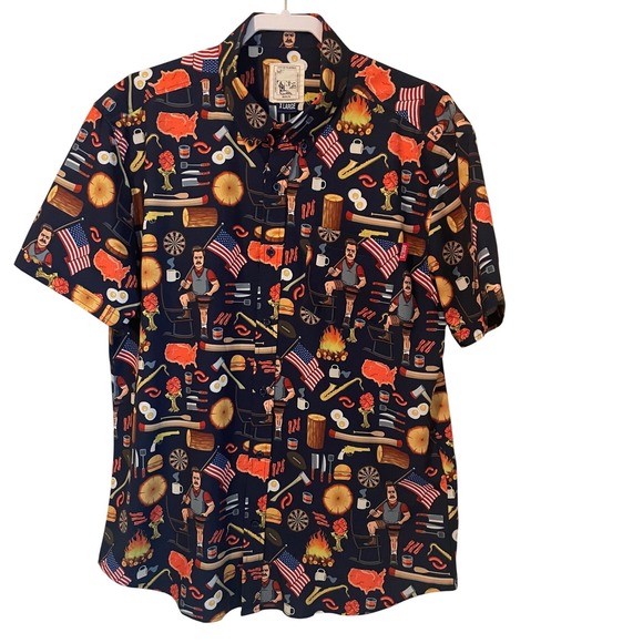 RSVLTS Other - RSVLTS Kunuflex Ron Swanson Shirt of Greatness Short Sleeve Button Down Size XL
